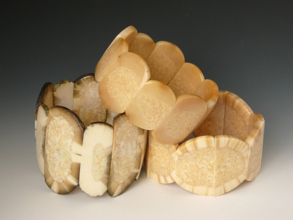 Fossil Walrus Ivory Bracelets Ron and Vera Ozenna Maruskiya's of
